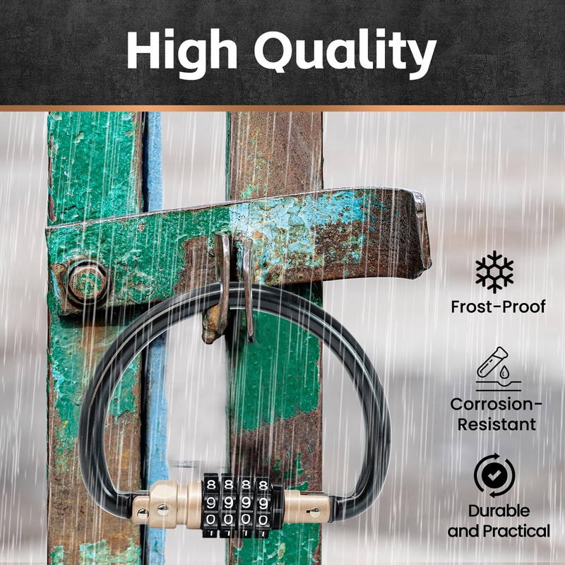 GARMOLY Combination Padlock, Combination Lock 4 Digit, Waterproof C-Shaped Combination