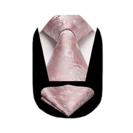 HISDERN Men's Wedding Tie Pocket Square Party Business Paisley Tie & Pocket Square Set