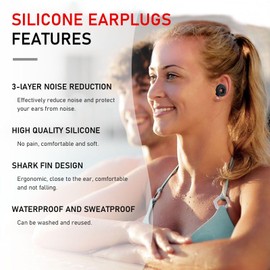 Ear Plugs,Noise Cancelling Ear Plugs for Sleeping, Swimming, Studying, Working, Concert Ear Plugs with 3-Layer Noise Reduction