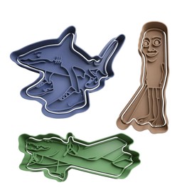 Italian Brainrot Tung Tung Tung Sahur Cookie Cutter Set – Viral Meme Characters Tralalero Tralala Bombadilo Crocadilo Funny 3D Cookie Stamp Unique Birthday Gifts & Baking Tool (COLOR: WHITE)