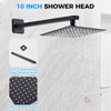 10" Matte Black Rainfall Shower Faucet Set with Rain Shower