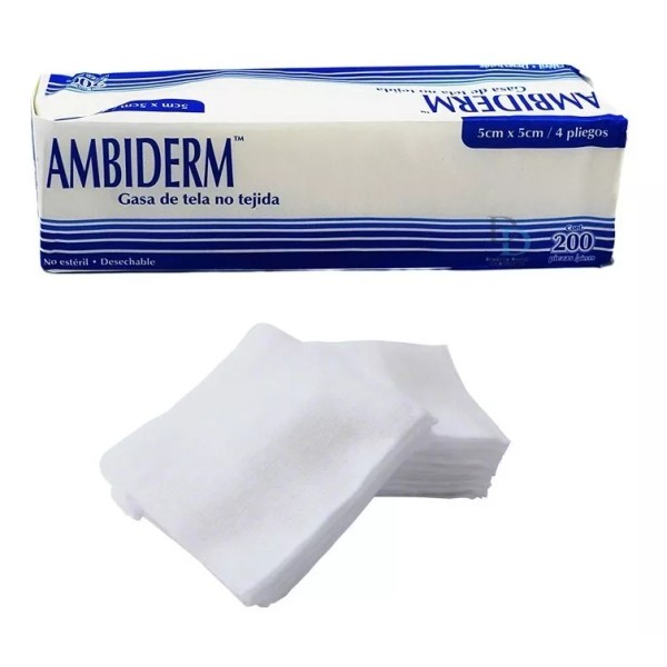 Ambiderm Gasas Ambiderm Tela 4 Capas 200 Piezas 5x5cm (