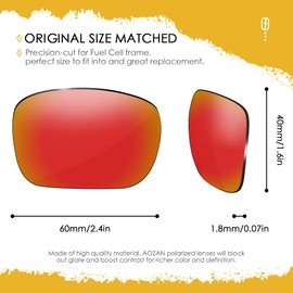AOZAN ANSI Z87.1 Replacement Lenses Compatible with Oakley Fuel Cell OO9096 Sunglasses, Electric Crimson Polarised