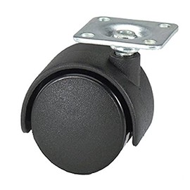 Merriway® BH06027 (4 Pcs) Castor Caster Twin Wheel Plate Fix, Black 50mm - Pack of 4 Pieces