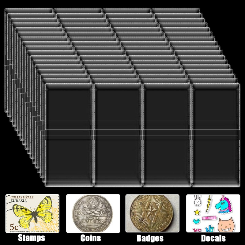 200Pcs Double Pocket Coin Flips 2½" x 2½" Clear Coin
