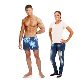 Cardboard People Beach Muscle Man Life Size Cardboard Cutout Standup