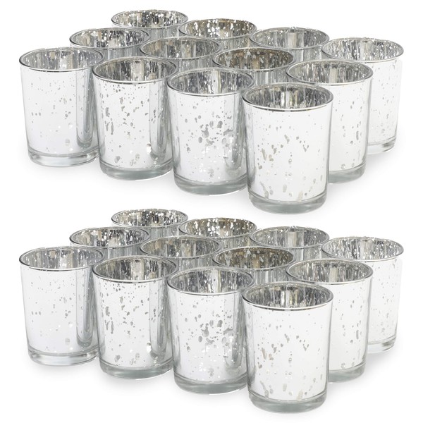 Juvale Mercury Glass Votive Candle Holders (2.2 x 2.6 Inches,