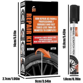 Kit Reparación de Rines con Pintura Negra Antióxido 50ml para Rines de Aluminio y Acero
