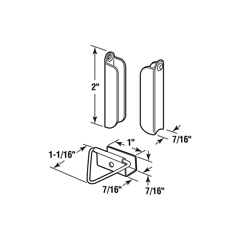 Prime-Line L 5560 Screen Frame Top Hangers, Fits 7/16 In.