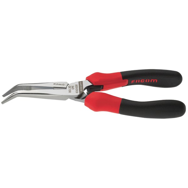 Facom SC.183.20CPE Bent Nose Pliers with Half-Rounded Jaws and Sharpened Tips