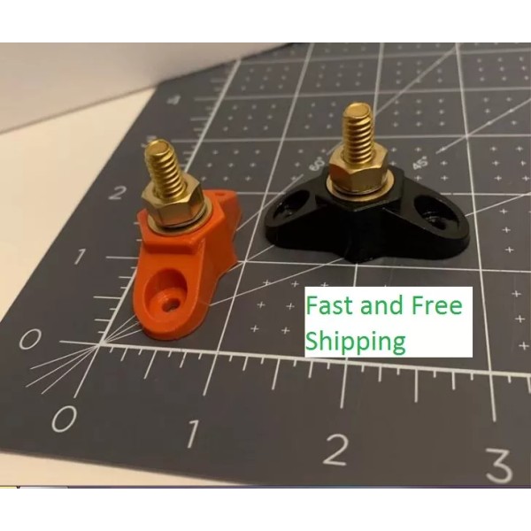 TakeCharge 1/4"-20 Surface mount studs//battery cable extenders Red + Black