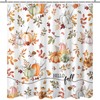 Lindameler Fall Pumpkin Shower Curtain for Bathroom, Autumn Fallen Maple