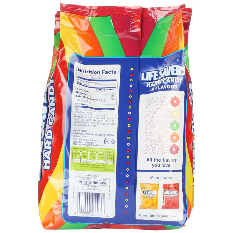 LIFE SAVERS--5 Flavors Hard Candy--Individually Wrapped, Fruity Hard Candy--Cherry, Raspberry,