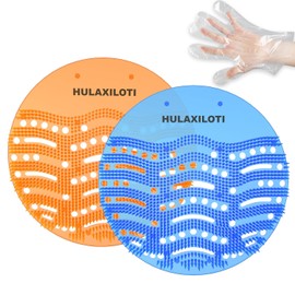 Urinal Screen Deodorizer(50 pack), Anti-Splash Urinal Screens Cakes with Long-Lasting Fragrance for Men Toilet Bathroom Airport Office Mall Hotel (25 Blue, 25 Orange)