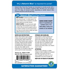 Airmax Pond Dye Packets Nature's Blue Colorant for Large Pond & Lake, Beneficial UV Blocking Color Concentrate, Maintain Clean & Clear Water, Fish Safe, Easy Treatment, 2 Soluble Packets