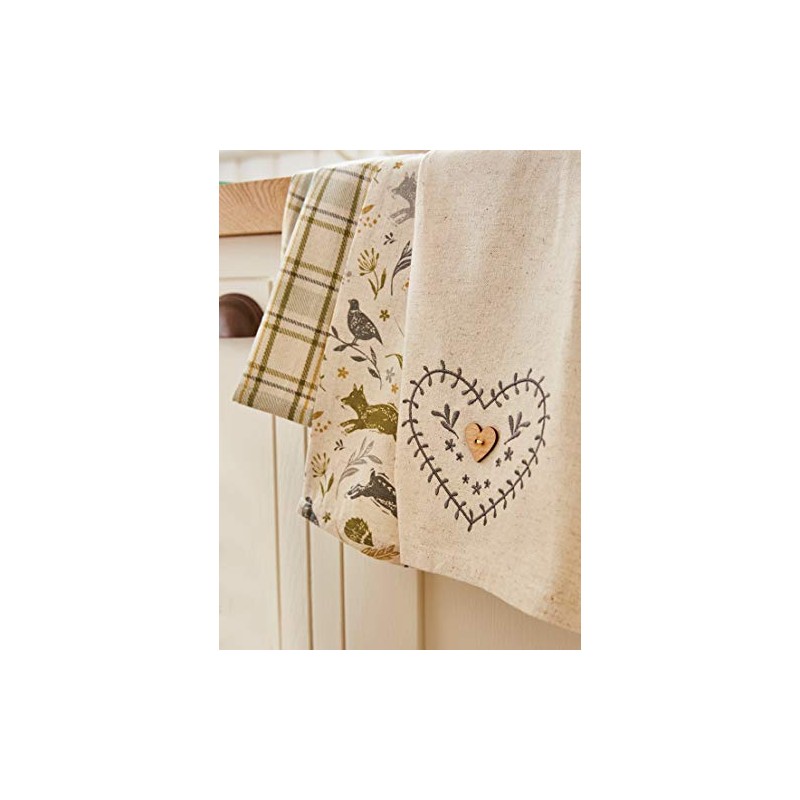 Cooksmart British Designed Pack of 3 Tea Towels | Luxury