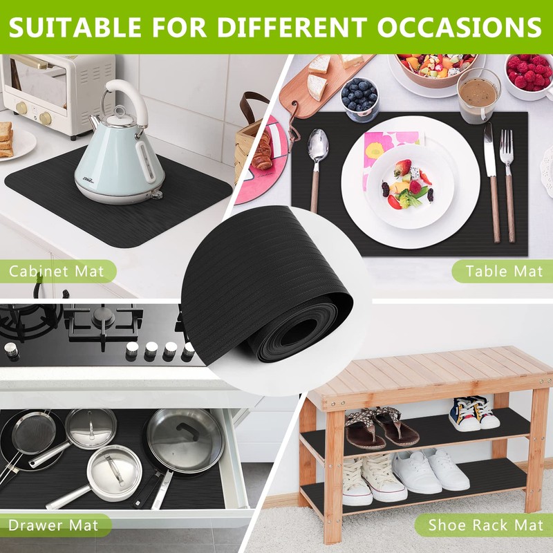 Shelf Drawer Liner for Kitchen Cabinets, Durable Pantry Shelving Liners