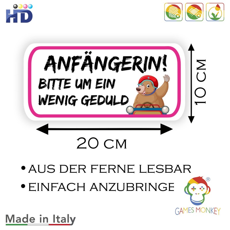 GamesMonkey® - 4 Beginner Stickers (20 x 10 cm) for