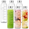 Olivego Glass Water Bottles with Lids 25 oz, Clear Glass