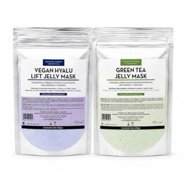 Nuestra Tierra Cosmética Kit Mascarillas Hidro-Plásticas Vegan Hyalu Lift y Té Verde, para Todo Tipo de Piel, 2 Piezas