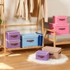 2PCS Storage Boxes with Lids Cotton Linen Fabric Bins Baskets