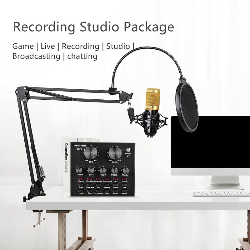 Podcast Equipment Bundle, BM-800 Recording Studio Package with Voice Changer,