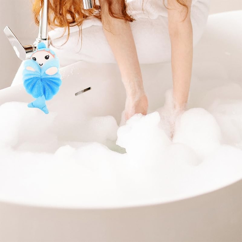 Esponjas Baño Niños Piezas Pelotas Exfoliantes Dibujos Animados Malla Resistente