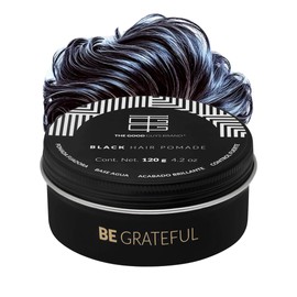 Cera para Cabello Hombre 120gr - Black Pomade  Cera con Color para Cubrir Canas  Fijacin Fuerte y Brillo  Aroma Madera  Fcil de Aplicar  THE GOOD...  