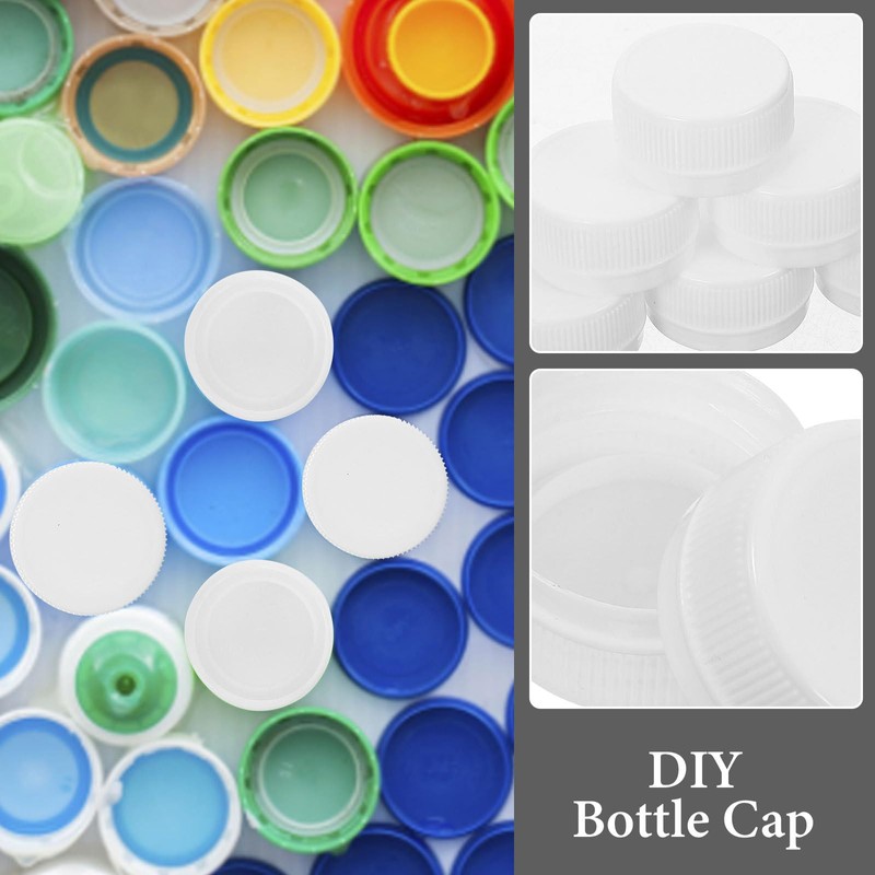 SUPVOX 100pcs Plastic Bottle Caps Crafts DIY Colorful Drink Bottle