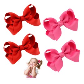 YZROHYI Pack of 4 Girls Hair Clips Bow, Tiny Bow Hair Clips Children, Hair Clips for Girls, Hair Clips Set, Hair Bow, Duck Beak Clips, Hair Accessories, Baby Hair Clips, Soft Newborn