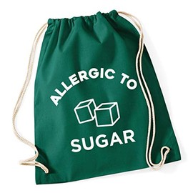 Hippowarehouse Allergic to Sugar Drawstring Cotton School Gym Bag 37cm x 46cm, 12 litres