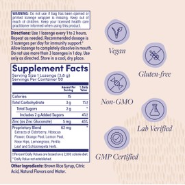 ZAND HerbaLozenge Elderberry Zinc, Good-for-You Lozenges for Dry Throats, No Corn Syrup, No Cane Sugar, 50 Lozenges