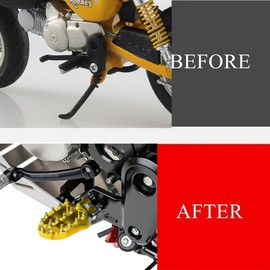 3D Spiked Front Footrest Off Road Foot Pegs Compatible with MONKEY 125 2018-2025 GROM MSX125 2014-2025 Motorcycle CNC Footrests Foot Rests Pegs Pedals Gold