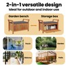 vidaXL Garden Storage Bench, Solid Acacia Wood, Gray Cushion Included,