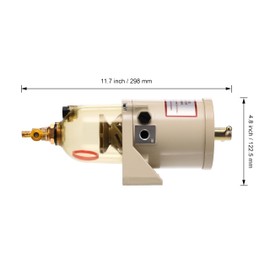 500FG Diesel Fuel Water Separator Filter Universal Fit Compatible with Marine Vessels, Trucks & Heavy Equipment Replaces 500FH
