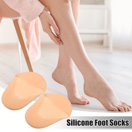 VOCOSTE 保湿ゲルソックス 破裂した足ケアプロテクタ シリコーン ソックス ベージュ Lサイズ 1ペア入り