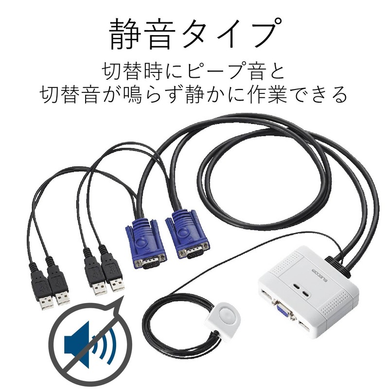 エレコム USB⇔USBパソコン切替器 KVM-KUSN