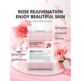 Jelly Face Mask Peel Off Powder 650g Jelly Face Mask Set Moisturizing and Hydrating Repair and Smooth Skin Care for Home Salon Spa Kit (BULGARIAN ROSE)