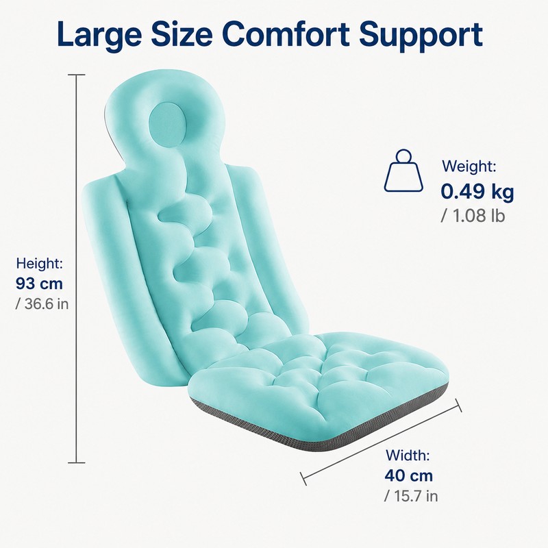 Full Body Bath Pillow for Neck and Back Support –