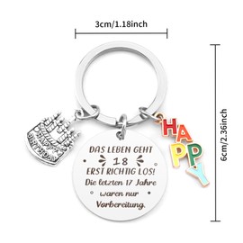 Gifts for 18th Birthday Girl Boy Keyring 18th Birthday Gift Cool Gift Ideas 18th Birthday 18th Birthday Son Daughter Sister Gift Graduation 18 Years Gift Ideas, 18th birthday keychain