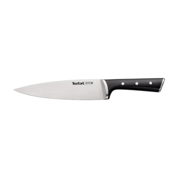 Tefal Ice Force K23202 Chef’s Knife, 20-cm Blade, Corrosion Protection, Hand Guard, Stainless Steel, Black