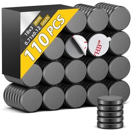 GLINTY Paquete de 110 Imanes Magnéticos para Nevera, Pegatinas Magnéticas Redondas de 18 x 3mm, Antioxidantes, Antiarañazos, Duraderas, Adecuadas para Nevera, Pizarra Blanca, Mapas, Oficina