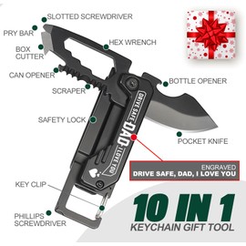 Fathers Day Dad Gifts - Gifts for Dad, Fathers Day Dads Gift from Daughter, Son, Wife - Dads Birthday Gift, Christmas Dad's Presents for Husband, Stepdad, Men - Keychain Presents, Portable Tool