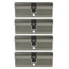 4x Cylinder Lock 80 mm 40/40 Simultaneous Locking with 5