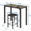 VECELO 3-Piece Bar Table and Chairs Set, 36" Rectangular Counter