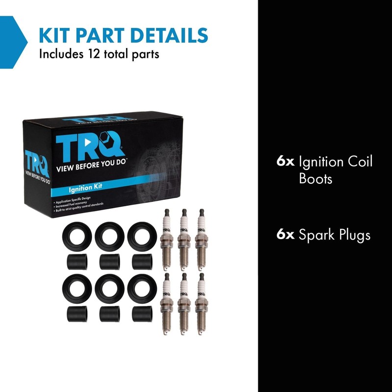 TRQ Spark Plug Kit 6 Piece Iridium Spark Plugs Compatible