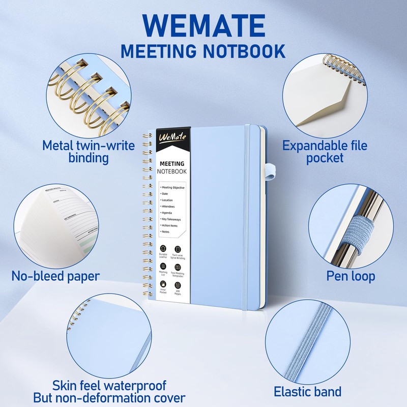 WEMATE Simplified Meeting Notebook for Work with Action Items 200