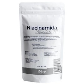 Hebbe - Niacinamida Pura para Rejuvenecimiento y Cuidado de la Piel, 50 g
