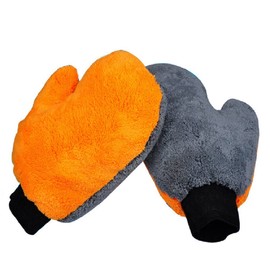 EINEY Car Wash Gloves Microfiber Dusting Gloves Car Wash Scratch Resistant 2 Piece Towel Set
