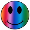 Kiwi Gifts Rainbow Gradient Smiley Face - 3 Pack Circle Stickers 3 Inch - Smile Happy